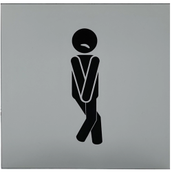 Firkantet toiletskilt med piktogram