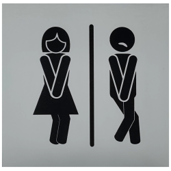 Firkantet toiletskilt med piktogram