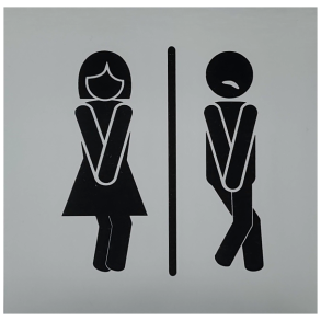 Firkantet toiletskilt med piktogram
