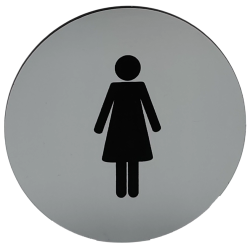 Rundt toiletskilt med piktogram