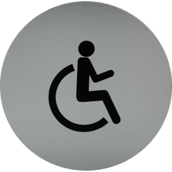 Rundt toiletskilt med piktogram