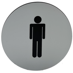 Rundt toiletskilt med piktogram