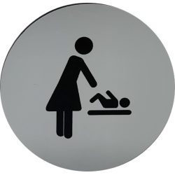 Rundt toiletskilt med piktogram