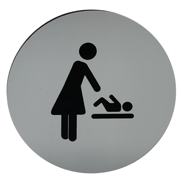 Rundt toiletskilt med piktogram Pusleplads