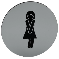 Rundt toiletskilt med piktogram