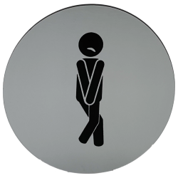 Rundt toiletskilt med piktogram