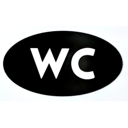 WC skilt oval  - 2 strrelser